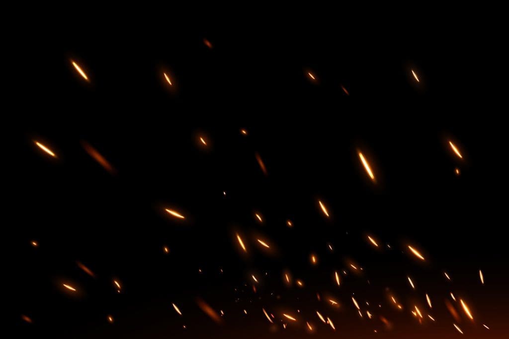 Fire sparks on a black background.
