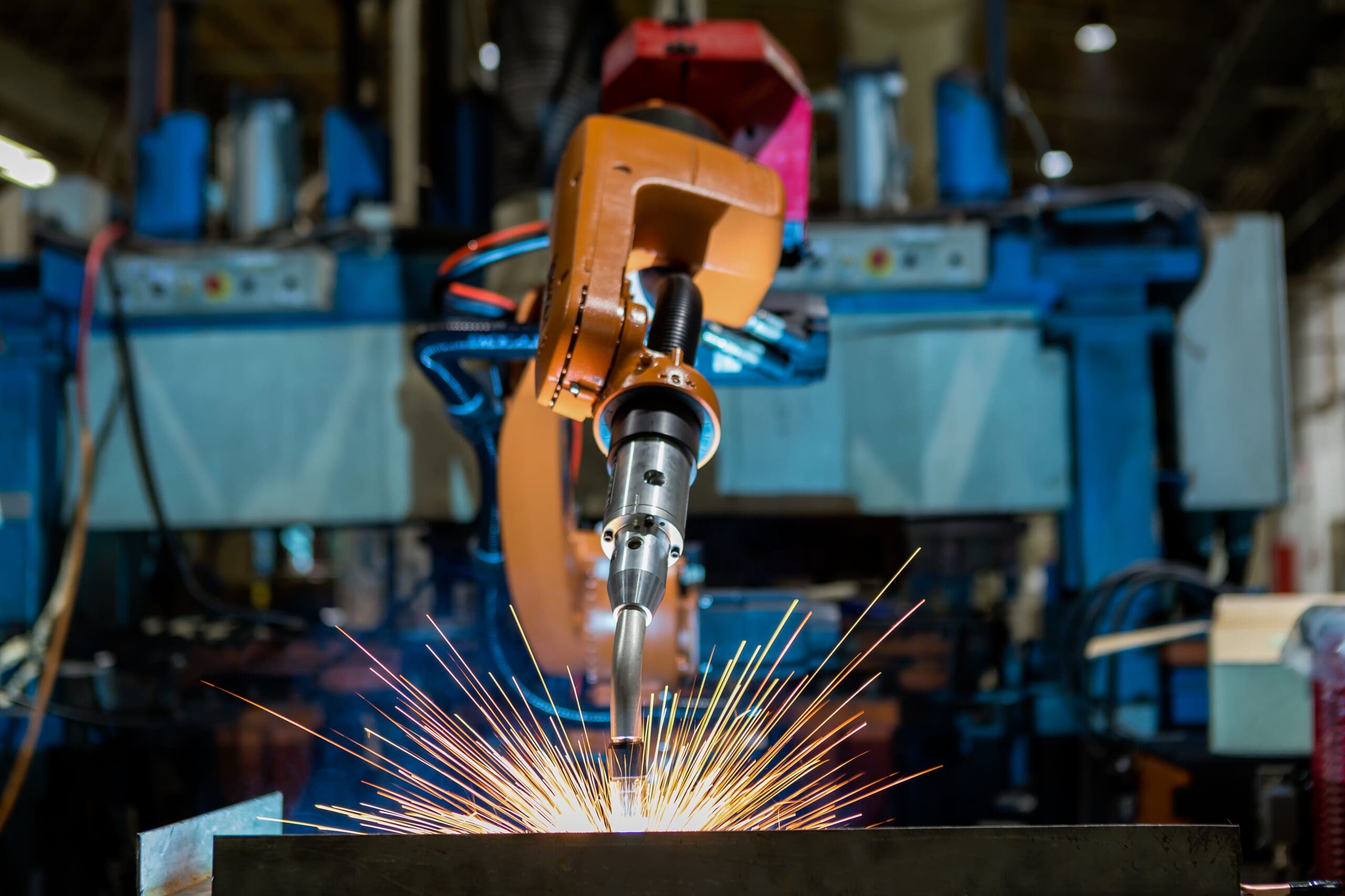 Robotic arm doing welding