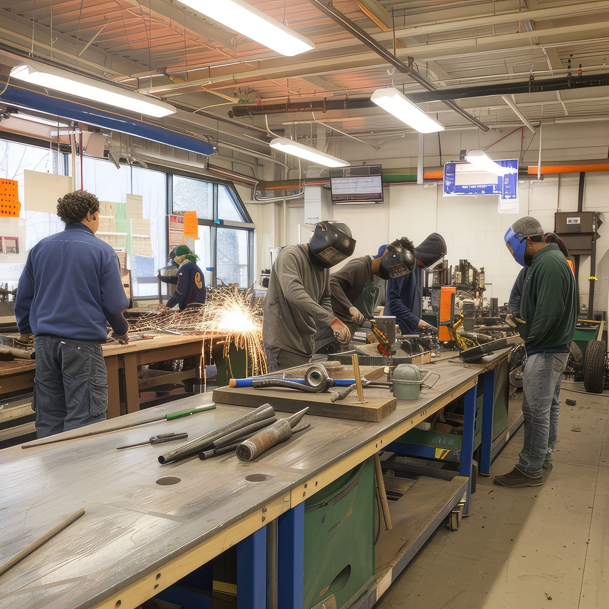 trade school metal class